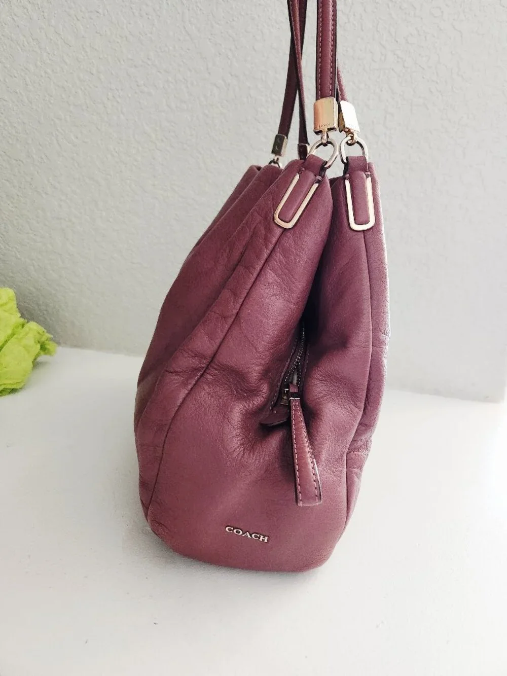 Coach Phoebe Mauve/Purple Leather Shoulder Bag Purse - Picture 4 of 14